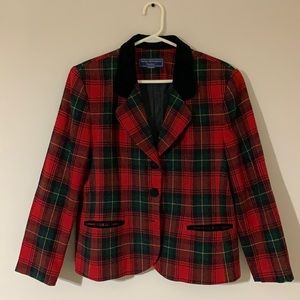 VINTAGE McNaughton Wool Red Blade Blazer Size Large Petite